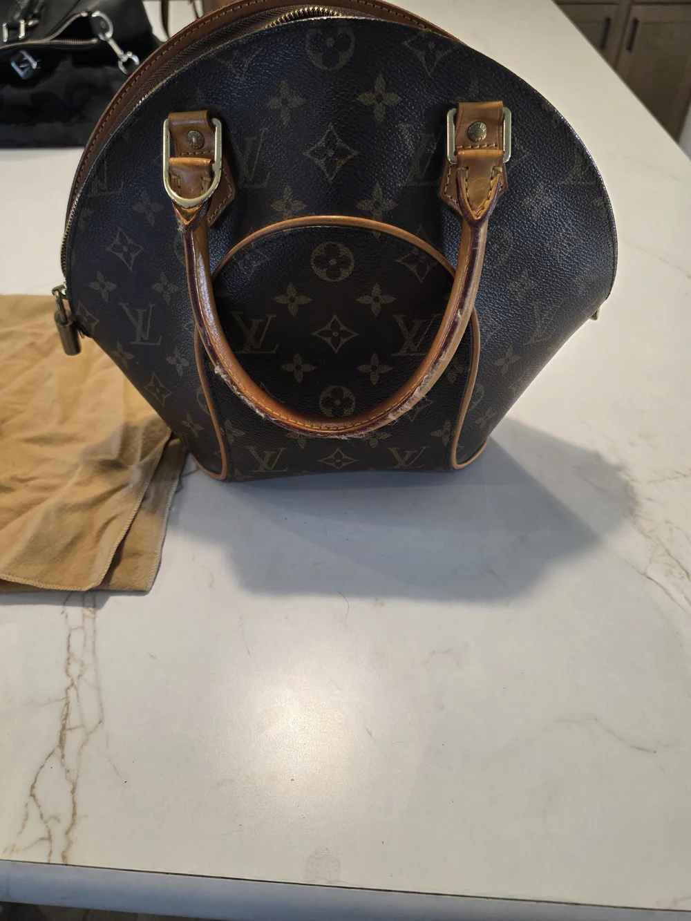 Louis Vuitton Monogram Canvas Round Handbag in Brown